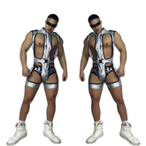 Silver Hollow Bodysuit Rave DJ Costume